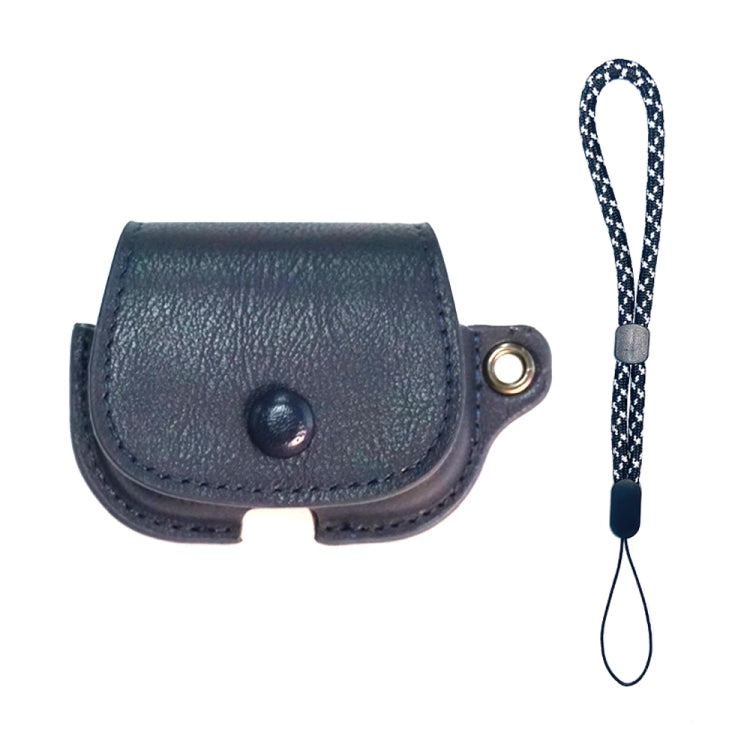 For AirPods Pro 2 Backpack Style PU Leather Earphone Protective Case with Lanyard(Dark Blue) by buy2fix