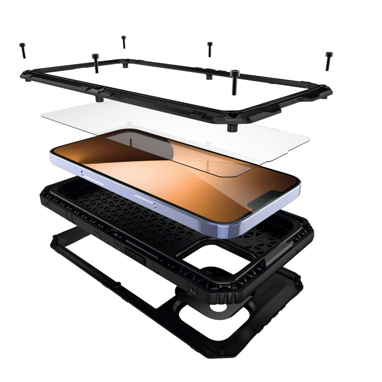 For iPhone 14 Pro Max Shockproof Waterproof Dustproof Metal + Silicone Phone Case(Black) - iPhone 14 Pro Max Cases by buy2fix | Online Shopping UK | buy2fix