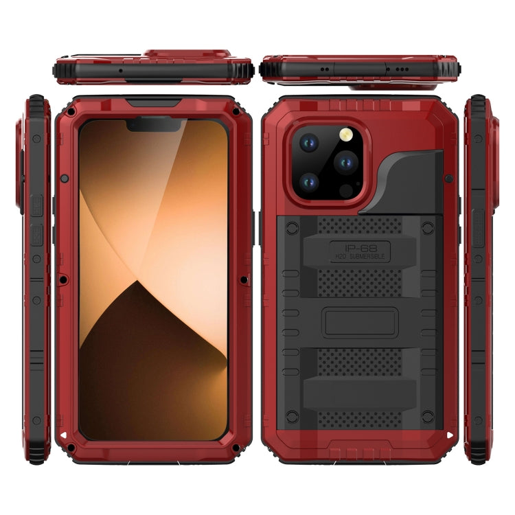 For iPhone 14 Pro Max Shockproof Waterproof Dustproof Metal + Silicone Phone Case(Red) - iPhone 14 Pro Max Cases by buy2fix | Online Shopping UK | buy2fix