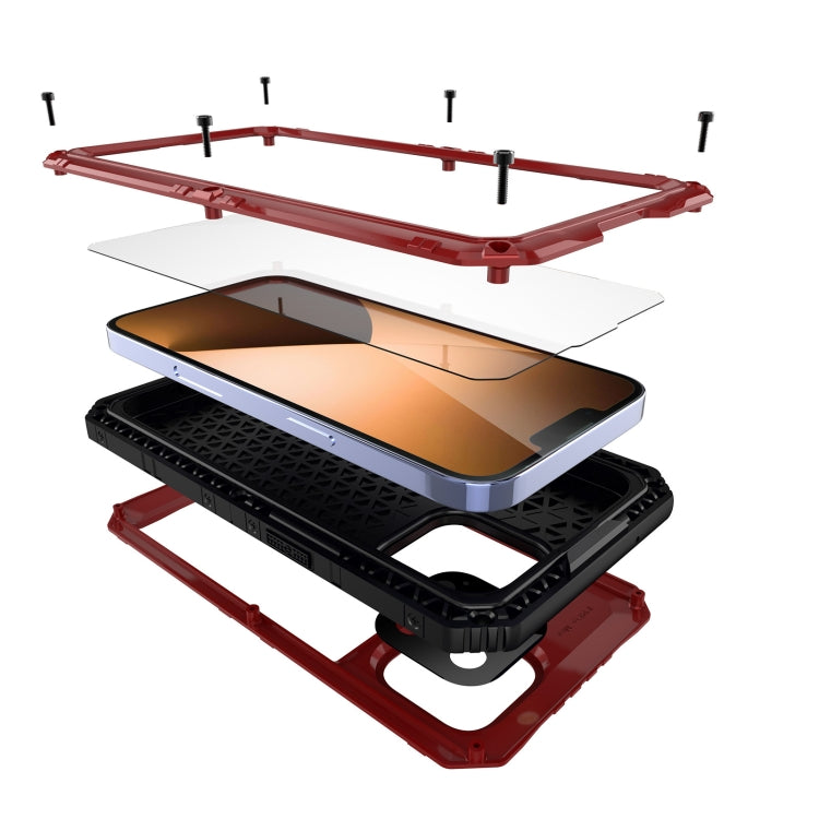 For iPhone 14 Pro Max Shockproof Waterproof Dustproof Metal + Silicone Phone Case(Red) - iPhone 14 Pro Max Cases by buy2fix | Online Shopping UK | buy2fix