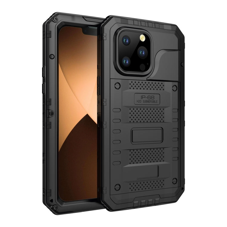 For iPhone 14 Pro Shockproof Waterproof Dustproof Metal + Silicone Phone Case(Black) - iPhone 14 Pro Cases by buy2fix | Online Shopping UK | buy2fix