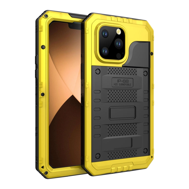 For iPhone 14 Pro Shockproof Waterproof Dustproof Metal + Silicone Phone Case(Yellow) - iPhone 14 Pro Cases by buy2fix | Online Shopping UK | buy2fix
