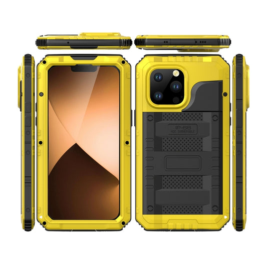 For iPhone 14 Pro Shockproof Waterproof Dustproof Metal + Silicone Phone Case(Yellow) - iPhone 14 Pro Cases by buy2fix | Online Shopping UK | buy2fix
