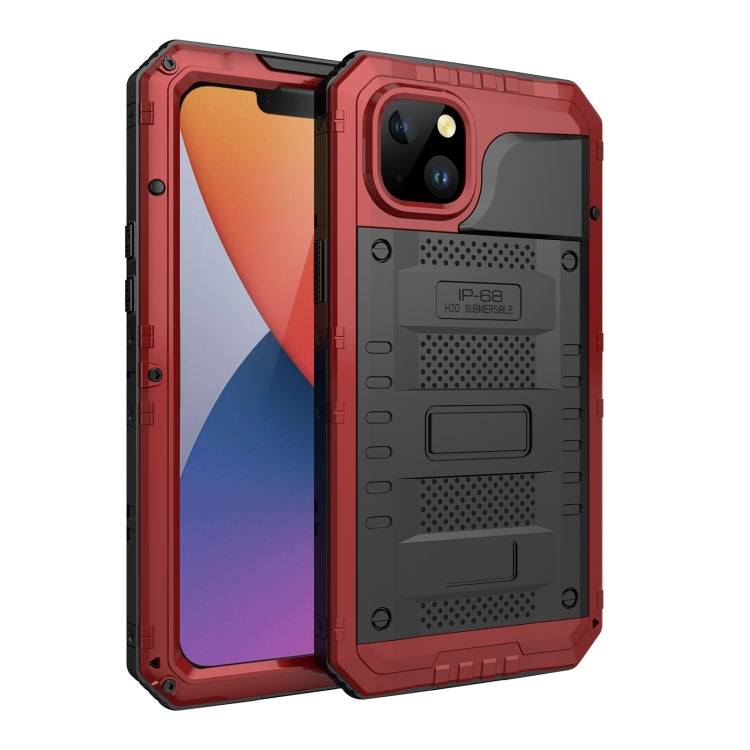 For iPhone 14 Plus Shockproof Waterproof Dustproof Metal + Silicone Phone Case(Red) - iPhone 14 Plus Cases by buy2fix | Online Shopping UK | buy2fix