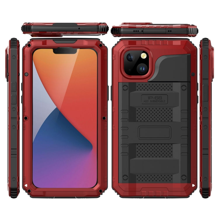 For iPhone 14 Plus Shockproof Waterproof Dustproof Metal + Silicone Phone Case(Red) - iPhone 14 Plus Cases by buy2fix | Online Shopping UK | buy2fix