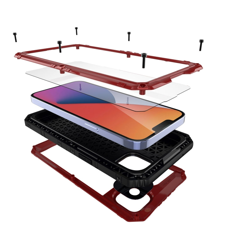 For iPhone 14 Plus Shockproof Waterproof Dustproof Metal + Silicone Phone Case(Red) - iPhone 14 Plus Cases by buy2fix | Online Shopping UK | buy2fix