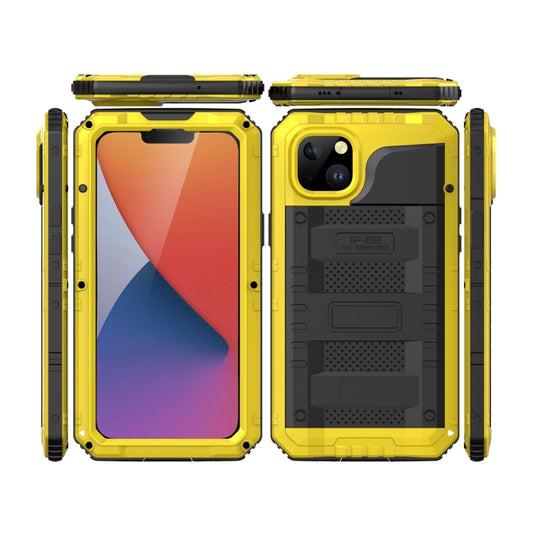 For iPhone 14 Plus Shockproof Waterproof Dustproof Metal + Silicone Phone Case(Yellow) - iPhone 14 Plus Cases by buy2fix | Online Shopping UK | buy2fix
