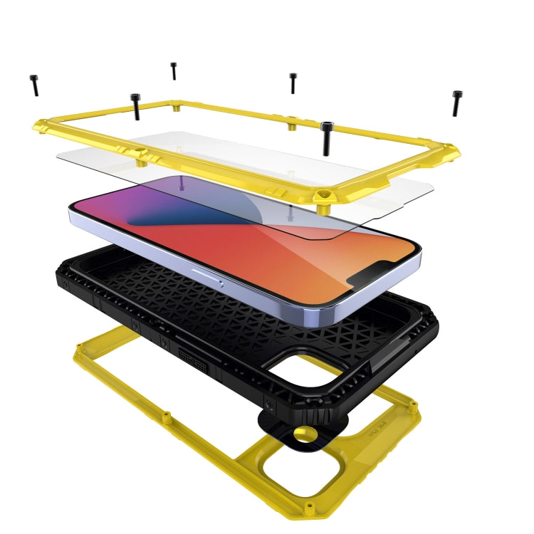 For iPhone 14 Plus Shockproof Waterproof Dustproof Metal + Silicone Phone Case(Yellow) - iPhone 14 Plus Cases by buy2fix | Online Shopping UK | buy2fix
