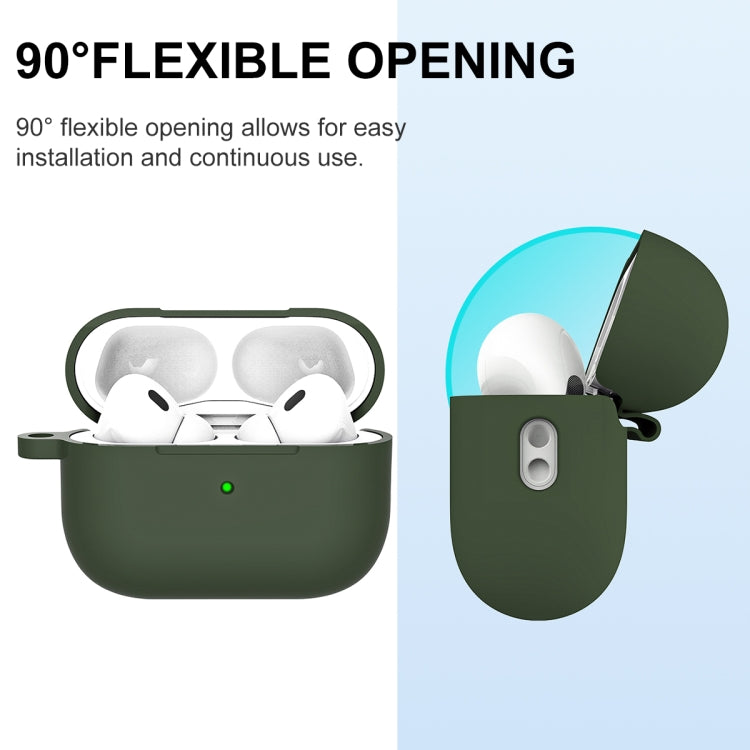For AirPods Pro 2 Thickened One-piece Shockproof Earphone Case(Olive Green) by buy2fix