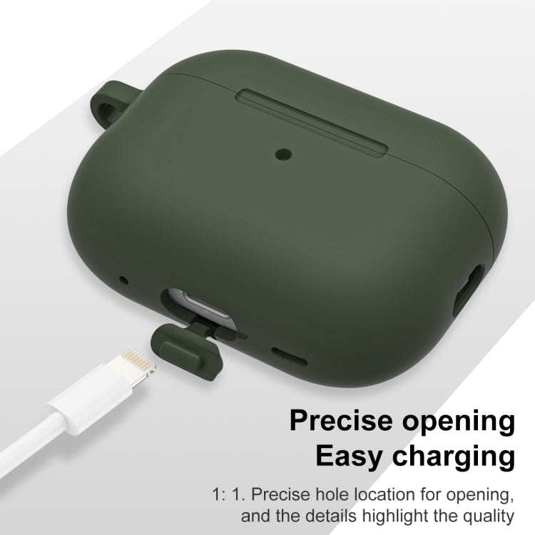 For AirPods Pro 2 Thickened One-piece Shockproof Earphone Case(Olive Green) by buy2fix