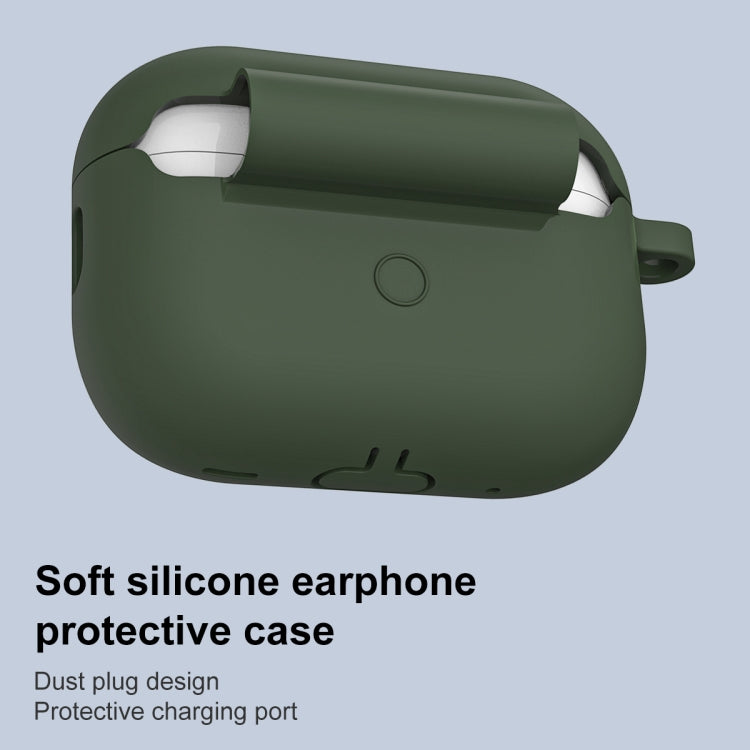 For AirPods Pro 2 Thickened One-piece Shockproof Earphone Case(Olive Green) by buy2fix