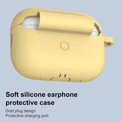 For AirPods Pro 2 Thickened One-piece Shockproof Earphone Case(Yellow) by buy2fix