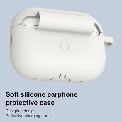 For AirPods Pro 2 Thickened One-piece Shockproof Earphone Case(Off White) - For AirPods Pro 2 by buy2fix | Online Shopping UK | buy2fix