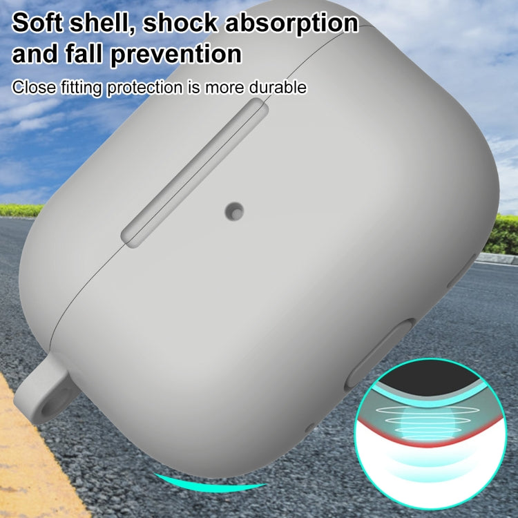 For AirPods Pro 2 Thickened One-piece Shockproof Earphone Case(Light Grey) by buy2fix
