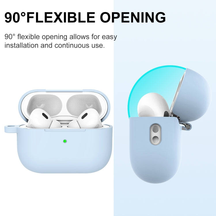 For AirPods Pro 2 Thickened One-piece Shockproof Earphone Case(Light Blue) - For AirPods Pro 2 by buy2fix | Online Shopping UK | buy2fix