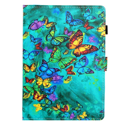 For iPad 2025 / 2022 Coloured Drawing Stitching Smart Leather Tablet Case(Green Butterfly) - iPad 2025 / 2022 Cases by buy2fix | Online Shopping UK | buy2fix