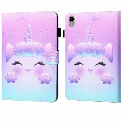 For iPad 2025 / 2022 Coloured Drawing Stitching Smart Leather Tablet Case(One Horned Cat) - iPad 2025 / 2022 Cases by buy2fix | Online Shopping UK | buy2fix