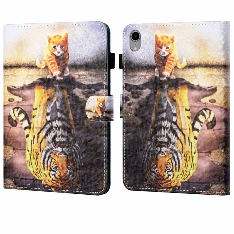 For iPad 2025 / 2022 Coloured Drawing Stitching Smart Leather Tablet Case(Cat and Tiger) - iPad 2025 / 2022 Cases by buy2fix | Online Shopping UK | buy2fix