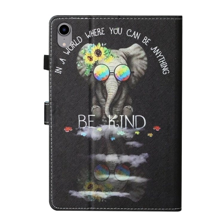 For iPad 2025 / 2022 Coloured Drawing Stitching Smart Leather Tablet Case(Spectacles Elephant) - iPad 2025 / 2022 Cases by buy2fix | Online Shopping UK | buy2fix