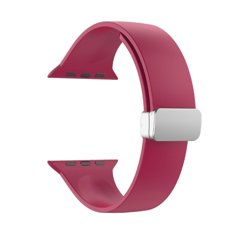 Folding Buckle Silicone Watch Band For Apple Watch Ultra 49mm(Wine Red) - Watch Bands by buy2fix | Online Shopping UK | buy2fix