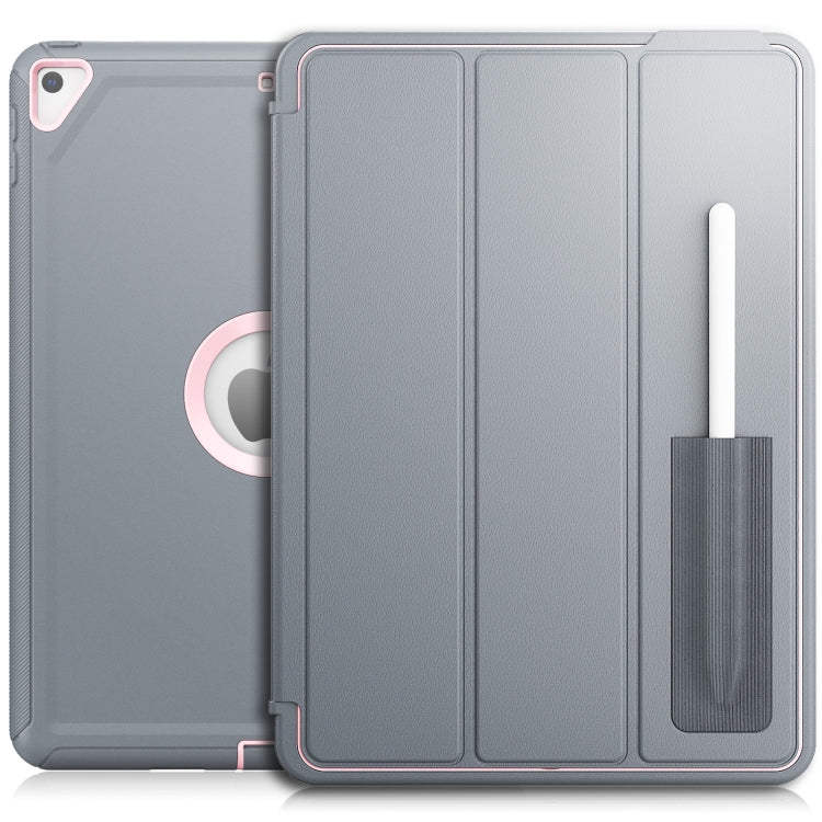 For iPad 10.2 2021 / 2020 / 2019 / Air 10.5 2019 3-Fold Amor Shockproof Smart Tablet Case(Grey Pink) - iPad 10.2 Cases by buy2fix | Online Shopping UK | buy2fix