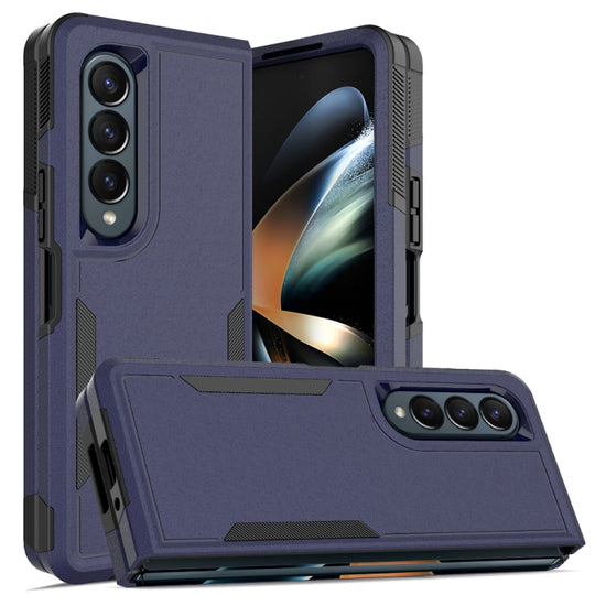 For Samsung Galaxy Z Fold4 2 in 1 PC + TPU Shockproof Phone Case(Dark Blue)