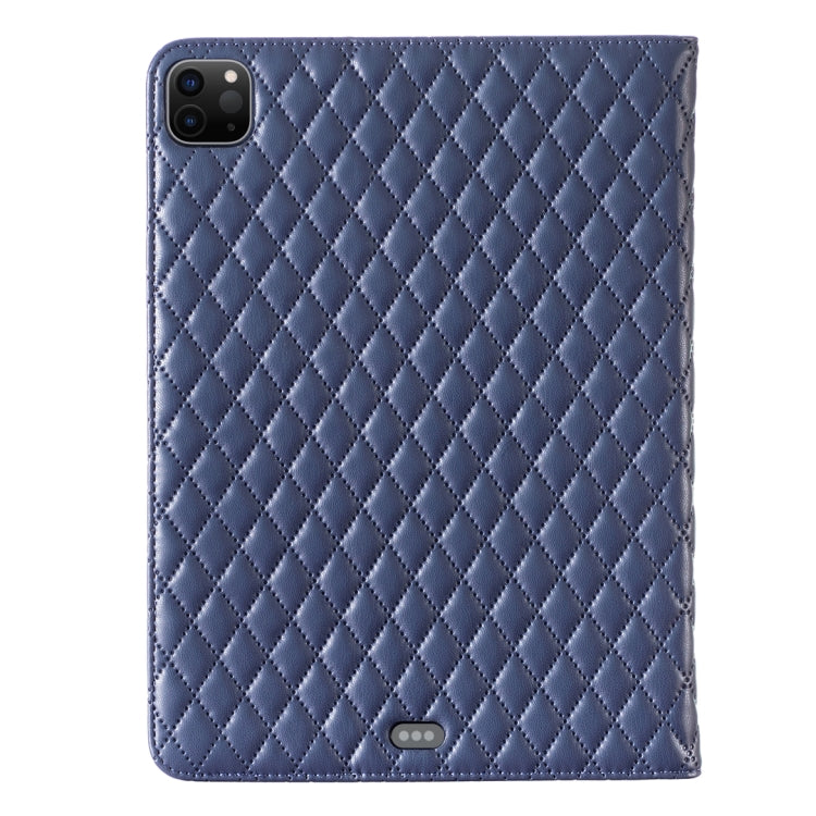 For iPad Pro 11 2022 / 2021 / 2020 Elegant Rhombic Texture Horizontal Flip Leather Tablet Case(Blue) - iPad Pro 11 (2022/2021) Cases by buy2fix | Online Shopping UK | buy2fix