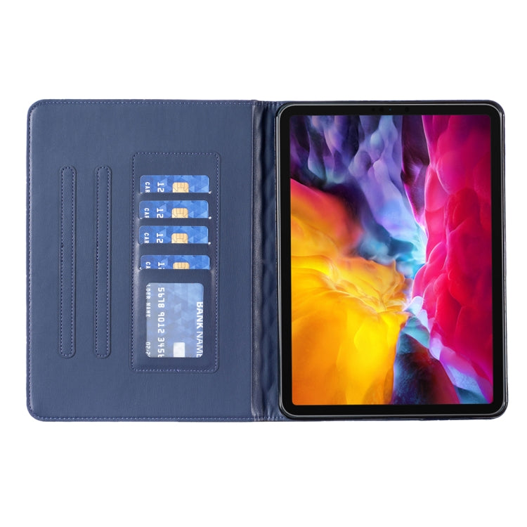 For iPad Pro 11 2022 / 2021 / 2020 Elegant Rhombic Texture Horizontal Flip Leather Tablet Case(Blue) - iPad Pro 11 (2022/2021) Cases by buy2fix | Online Shopping UK | buy2fix