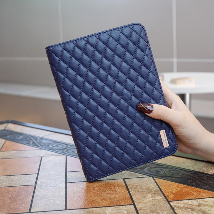 For iPad Pro 11 2022 / 2021 / 2020 Elegant Rhombic Texture Horizontal Flip Leather Tablet Case(Blue) - iPad Pro 11 (2022/2021) Cases by buy2fix | Online Shopping UK | buy2fix