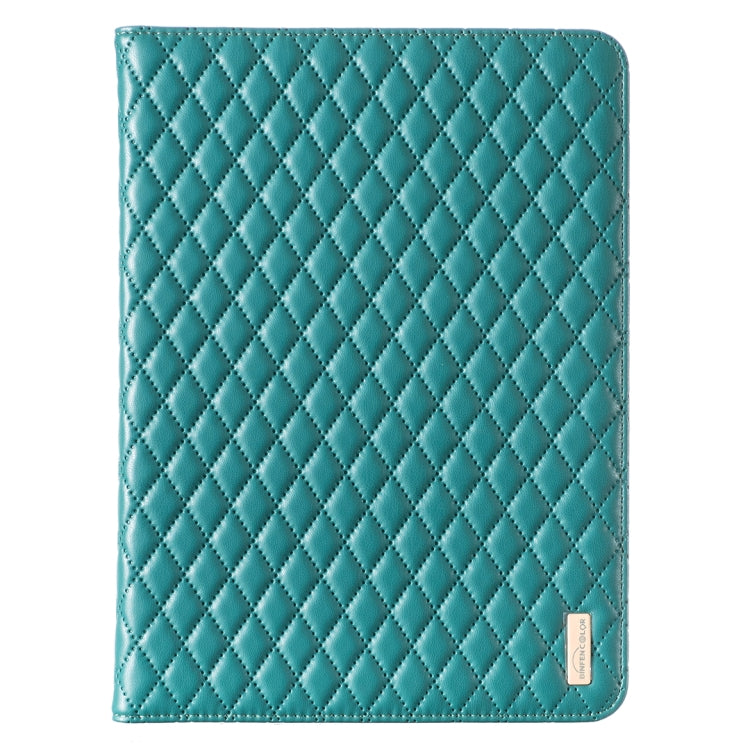 For iPad Pro 11 2022 / 2021 / 2020 Elegant Rhombic Texture Horizontal Flip Leather Tablet Case(Green) - iPad Pro 11 (2022/2021) Cases by buy2fix | Online Shopping UK | buy2fix