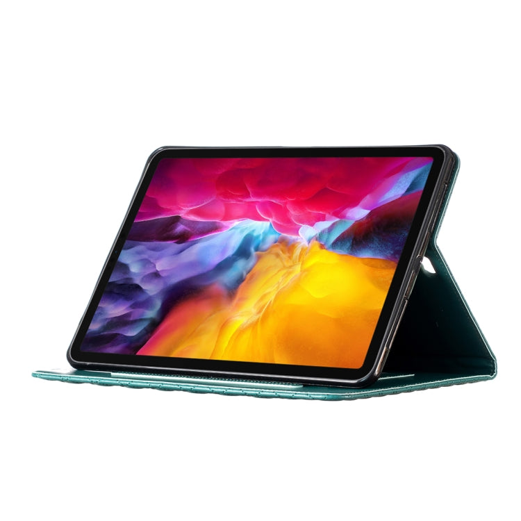 For iPad Pro 11 2022 / 2021 / 2020 Elegant Rhombic Texture Horizontal Flip Leather Tablet Case(Green) - iPad Pro 11 (2022/2021) Cases by buy2fix | Online Shopping UK | buy2fix