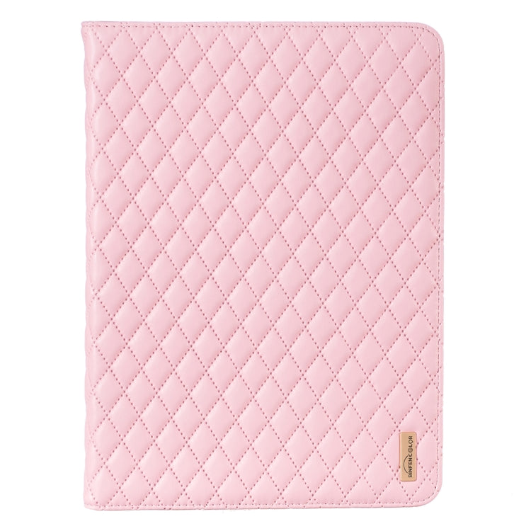 For iPad Pro 11 2022 / 2021 / 2020 Elegant Rhombic Texture Horizontal Flip Leather Tablet Case(Pink) - iPad Pro 11 (2022/2021) Cases by buy2fix | Online Shopping UK | buy2fix