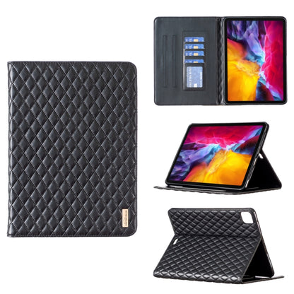 For iPad Pro 11 2022 / 2021 / 2020 Elegant Rhombic Texture Horizontal Flip Leather Tablet Case(Black) - iPad Pro 11 (2022/2021) Cases by buy2fix | Online Shopping UK | buy2fix