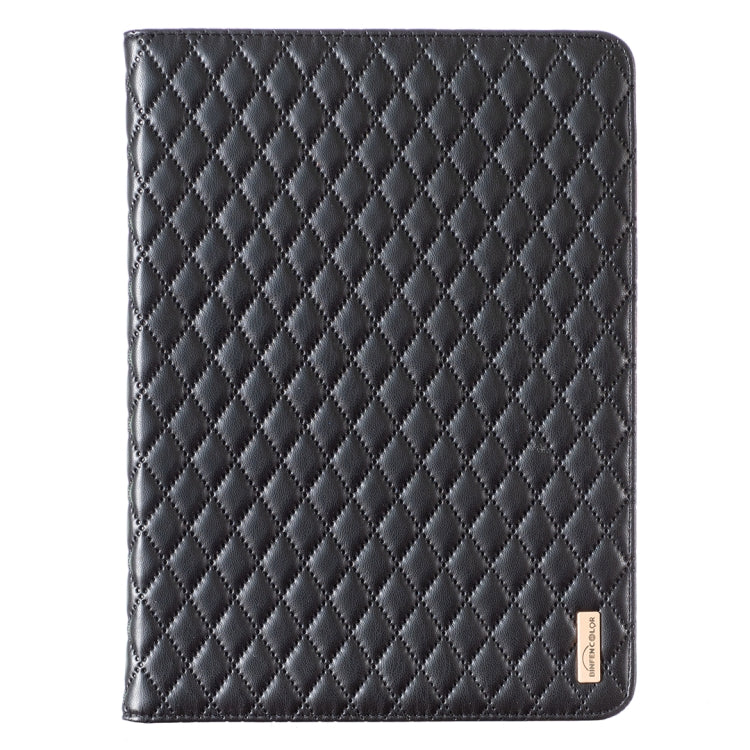 For iPad Pro 11 2022 / 2021 / 2020 Elegant Rhombic Texture Horizontal Flip Leather Tablet Case(Black) - iPad Pro 11 (2022/2021) Cases by buy2fix | Online Shopping UK | buy2fix