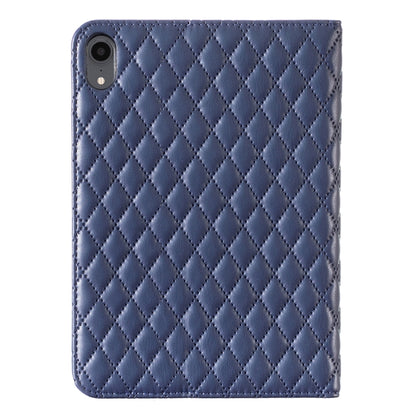 For iPad mini 6 / mini 2024 Elegant Rhombic Texture Horizontal Flip Leather Tablet Case(Blue) - iPad mini 6 Cases by buy2fix | Online Shopping UK | buy2fix