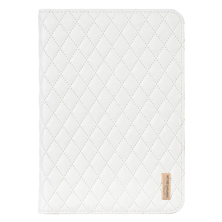 For iPad mini 6 / mini 2024 Elegant Rhombic Texture Horizontal Flip Leather Tablet Case(White) - iPad mini 6 Cases by buy2fix | Online Shopping UK | buy2fix