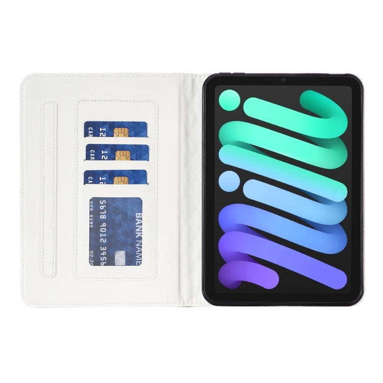 For iPad mini 6 / mini 2024 Elegant Rhombic Texture Horizontal Flip Leather Tablet Case(White) - iPad mini 6 Cases by buy2fix | Online Shopping UK | buy2fix