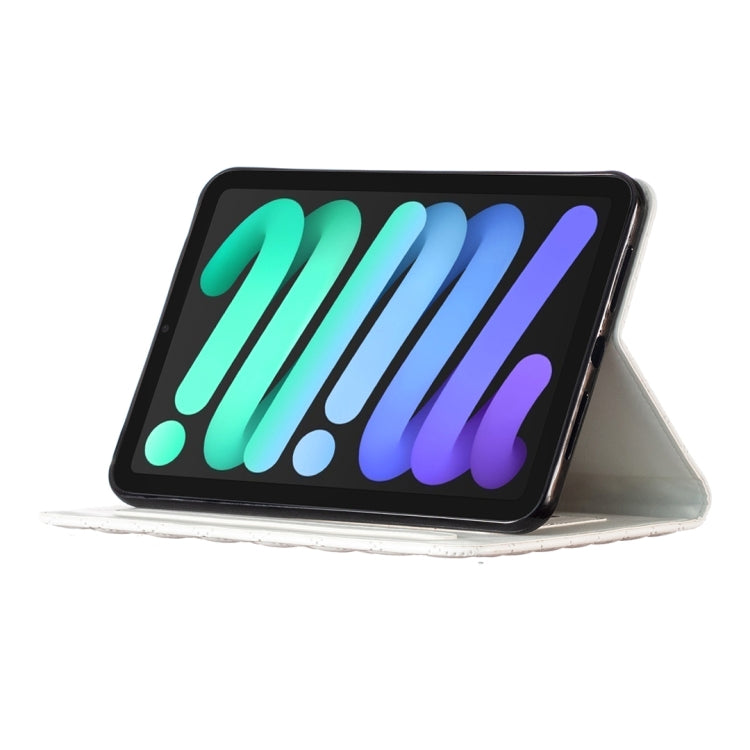 For iPad mini 6 / mini 2024 Elegant Rhombic Texture Horizontal Flip Leather Tablet Case(White) - iPad mini 6 Cases by buy2fix | Online Shopping UK | buy2fix