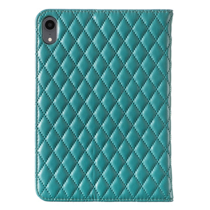 For iPad mini 6 / mini 2024 Elegant Rhombic Texture Horizontal Flip Leather Tablet Case(Green) - iPad mini 6 Cases by buy2fix | Online Shopping UK | buy2fix