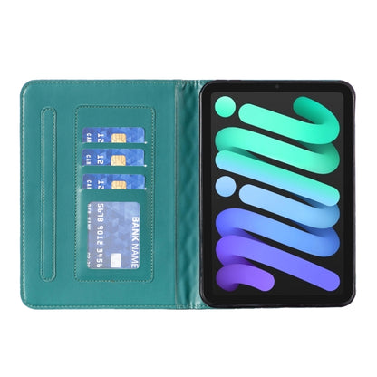 For iPad mini 6 / mini 2024 Elegant Rhombic Texture Horizontal Flip Leather Tablet Case(Green) - iPad mini 6 Cases by buy2fix | Online Shopping UK | buy2fix