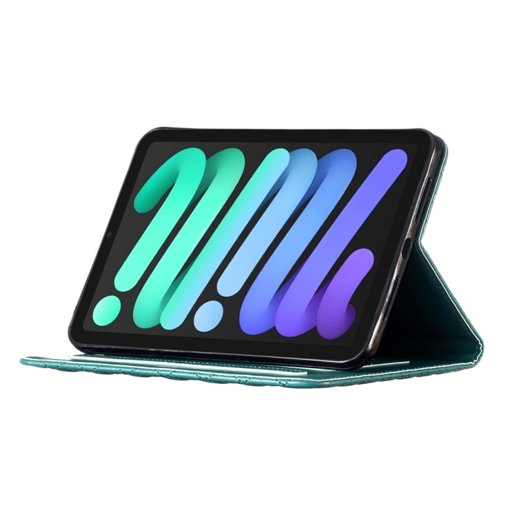 For iPad mini 6 / mini 2024 Elegant Rhombic Texture Horizontal Flip Leather Tablet Case(Green) - iPad mini 6 Cases by buy2fix | Online Shopping UK | buy2fix