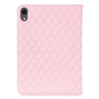 For iPad mini 6 / mini 2024 Elegant Rhombic Texture Horizontal Flip Leather Tablet Case(Pink) - iPad mini 6 Cases by buy2fix | Online Shopping UK | buy2fix