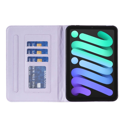 For iPad mini 6 / mini 2024 Elegant Rhombic Texture Horizontal Flip Leather Tablet Case(Purple) - iPad mini 6 Cases by buy2fix | Online Shopping UK | buy2fix