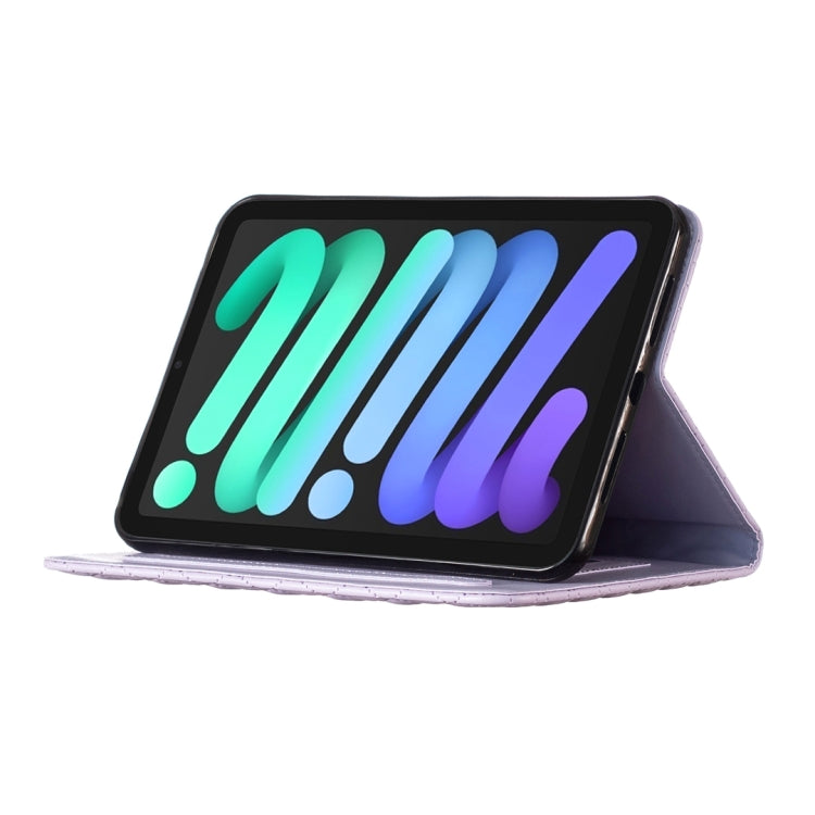 For iPad mini 6 / mini 2024 Elegant Rhombic Texture Horizontal Flip Leather Tablet Case(Purple) - iPad mini 6 Cases by buy2fix | Online Shopping UK | buy2fix