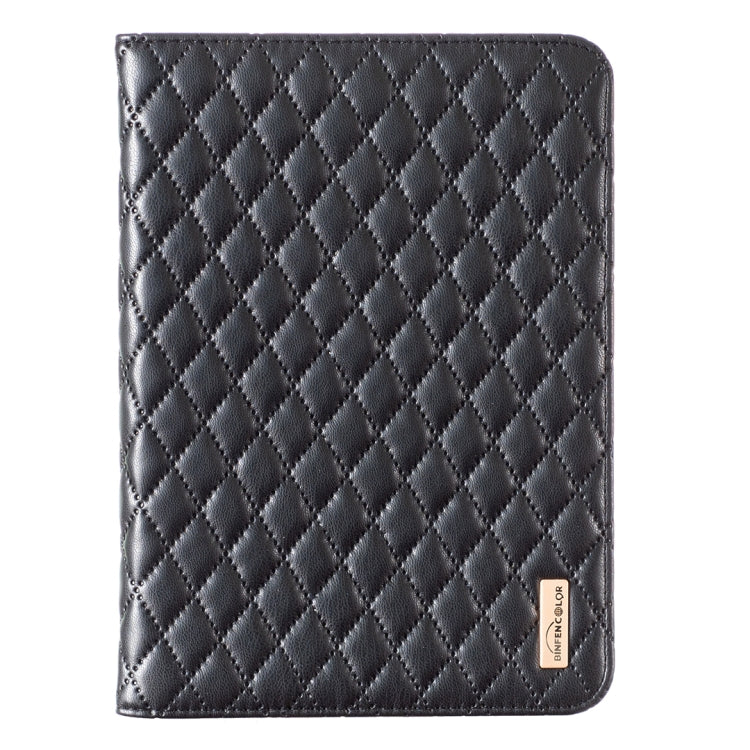 For iPad mini 6 / mini 2024 Elegant Rhombic Texture Horizontal Flip Leather Tablet Case(Black) - iPad mini 6 Cases by buy2fix | Online Shopping UK | buy2fix