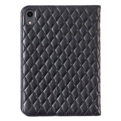 For iPad mini 6 / mini 2024 Elegant Rhombic Texture Horizontal Flip Leather Tablet Case(Black) - iPad mini 6 Cases by buy2fix | Online Shopping UK | buy2fix