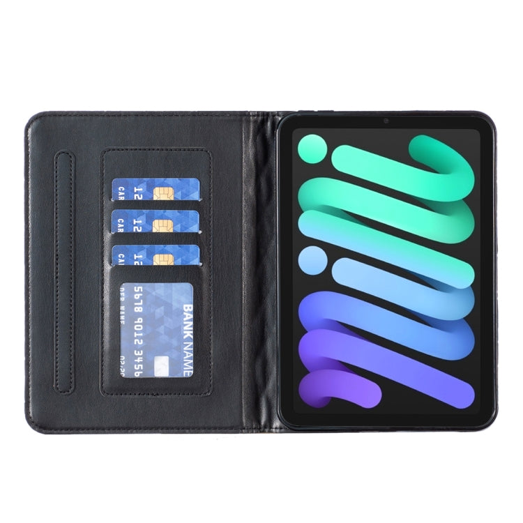 For iPad mini 6 / mini 2024 Elegant Rhombic Texture Horizontal Flip Leather Tablet Case(Black) - iPad mini 6 Cases by buy2fix | Online Shopping UK | buy2fix