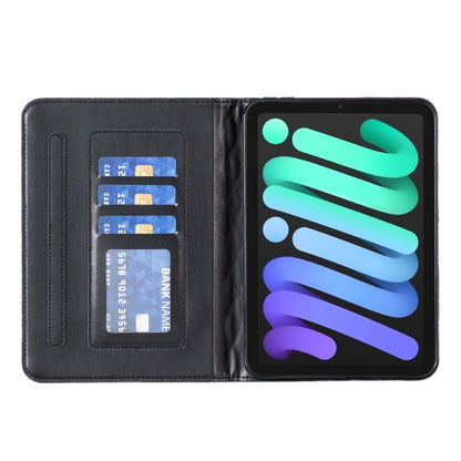 For iPad mini 6 / mini 2024 Elegant Rhombic Texture Horizontal Flip Leather Tablet Case(Black) - iPad mini 6 Cases by buy2fix | Online Shopping UK | buy2fix