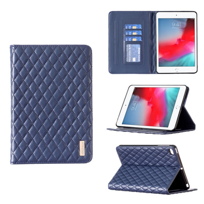 For iPad mini 5 / 4 / 3 / 2 / 1 Elegant Rhombic Texture Horizontal Flip Leather Tablet Case(Blue) - More iPad Cases by buy2fix | Online Shopping UK | buy2fix