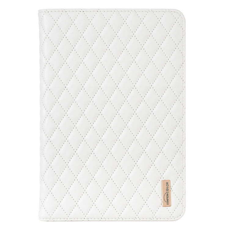 For iPad mini 5 / 4 / 3 / 2 / 1 Elegant Rhombic Texture Horizontal Flip Leather Tablet Case(White) - More iPad Cases by buy2fix | Online Shopping UK | buy2fix